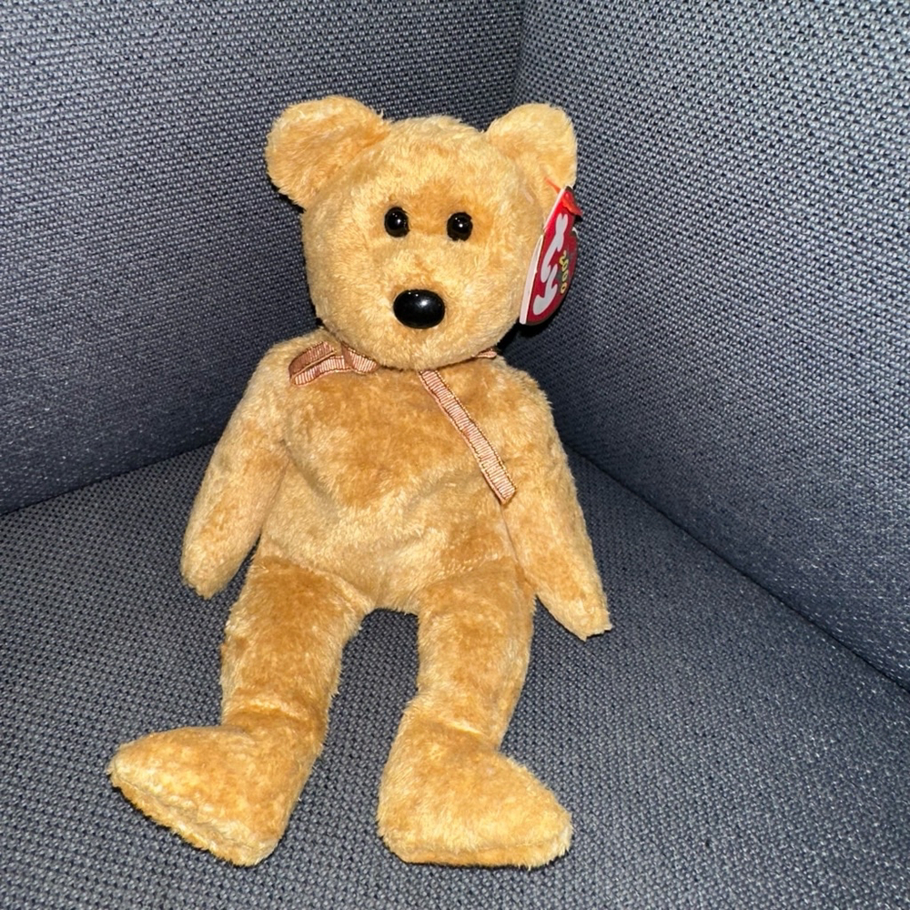Ty Beanie Baby Bear Plush Toy, Brown, Cashew 2000 New NWT Vintage